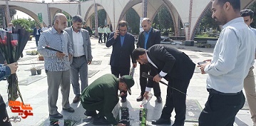 گزارش تصویری/ مراسم غبارروبی گلزار شهدای بهشت فاطمه (س)