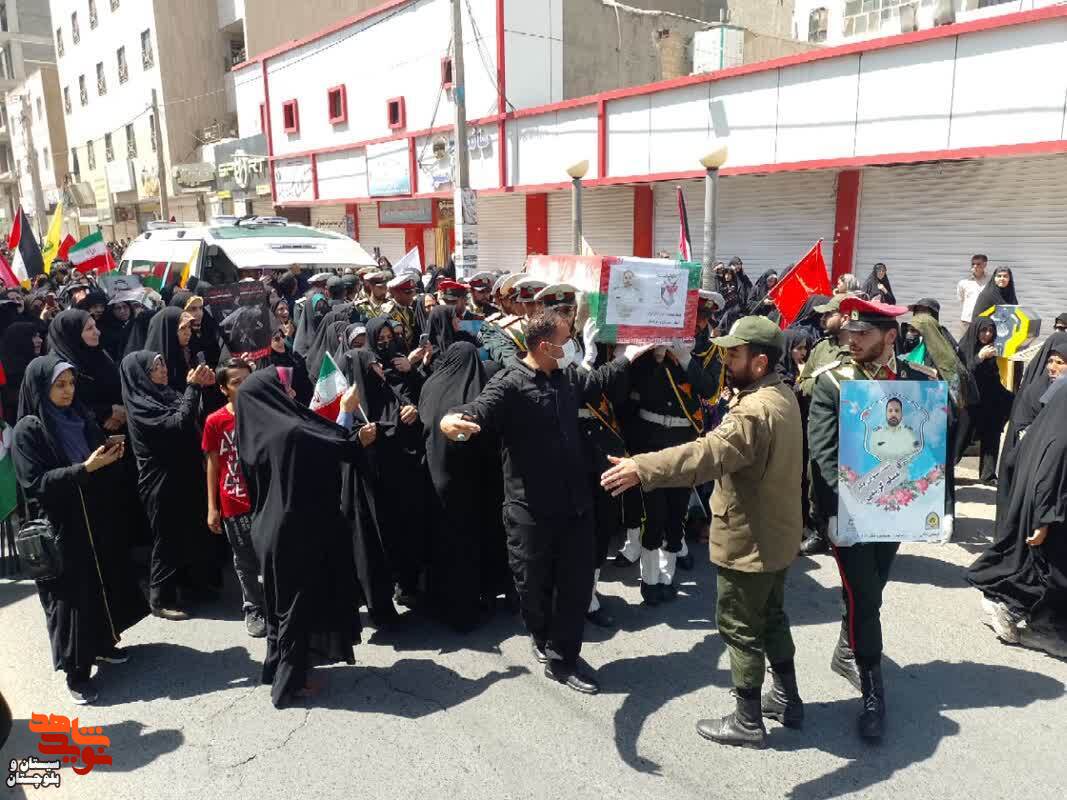 راهپیمایی روز جهانی قدس با حضور خانواده‌های معظم شهدا و ایثارگران در زاهدان