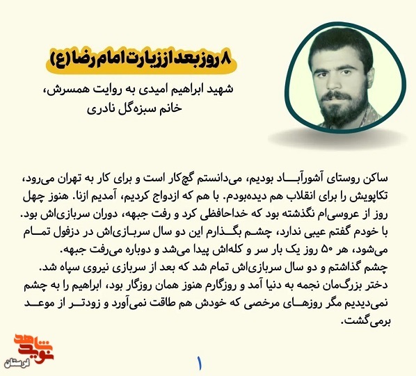 8 روز بعد از زیارت امام رضا «ع»
