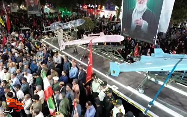 رژه اقتدار پهپاد‌های هجومی نیروی هوافضای سپاه در موج ۲۲۶