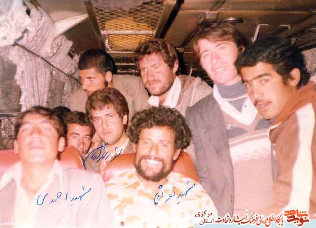 از چپ: هاشم دارابی - داود نورزادگان - حسین رحیمی - یوسف نورزادگان - شهید احمدی - شهید موسی تفرشی