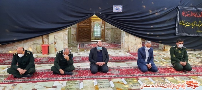 گلباران گلزار شهدای امامزاده یحیی (ع) سمنان در سالروز شهادت سردار شهید حاج قاسم سلیمانی