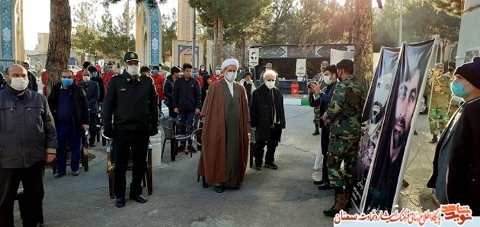 مراسم گلباران گلزار شهدای شهرستان  شاهرود در سالروز شهادت سردار شهید حاج قاسم سلیمانی