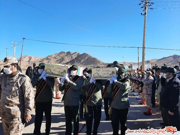 تشییع دو شهید گمنام دفاع مقدس در شهرستان مهدیشهر