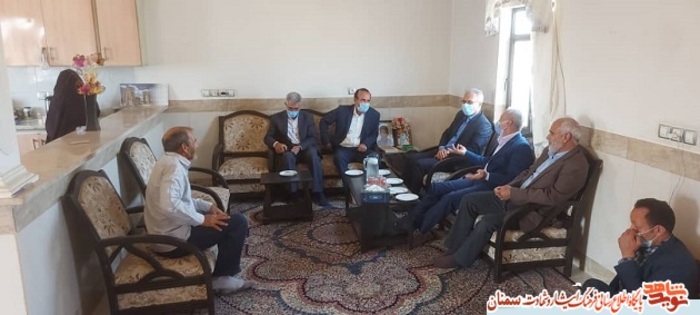 دیدار مسئولان بنیاد شهید استان سمنان با جانباز گرانقدر حمید مرتضی- ششم خردادماه ۱۴۰۰ روستای معلمان سرکویر